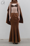 OUDE WAAG Washing Denim Fish Tail Skirt OW-23SS-SK04 reddish brown